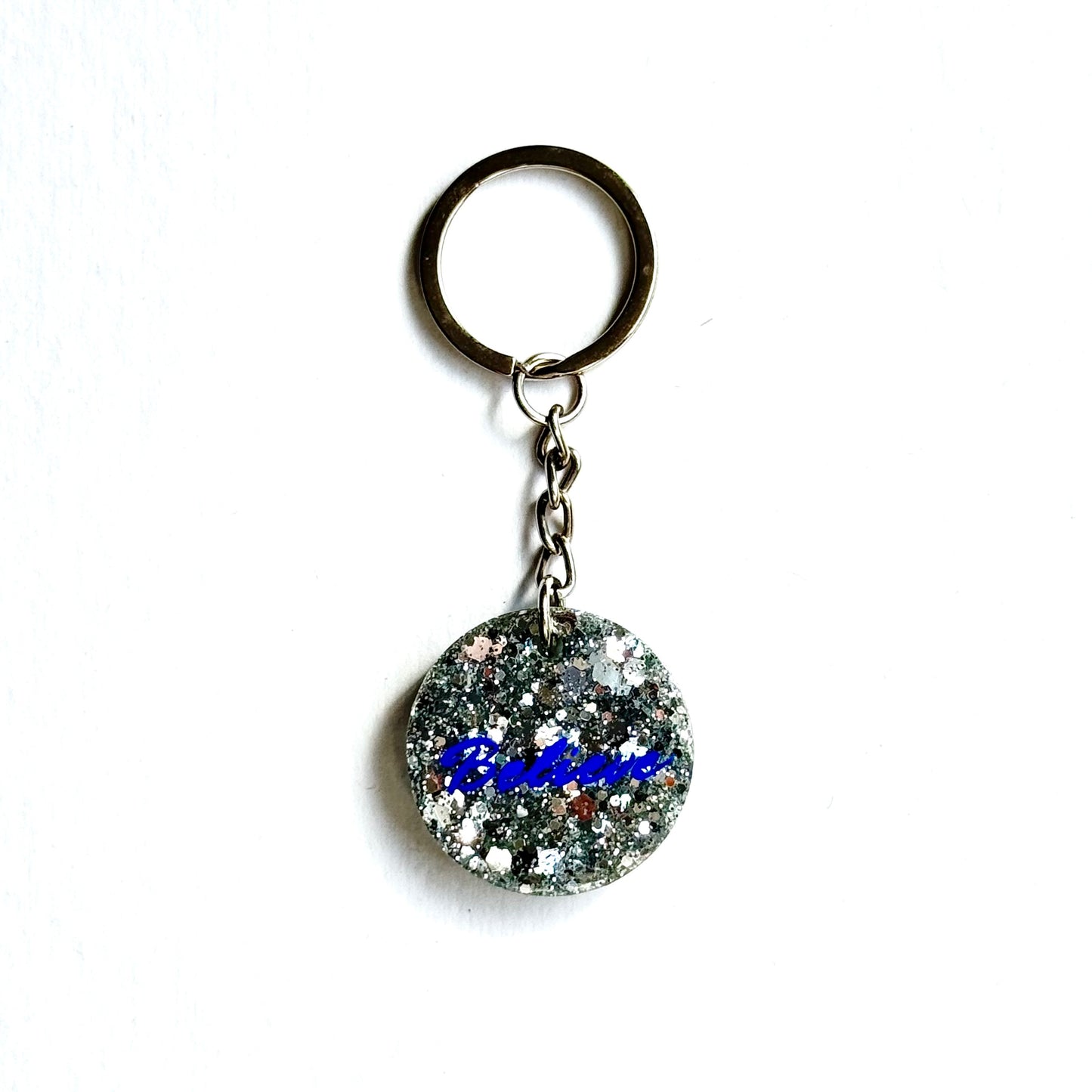Circle Believe Keychain (Blue/Silver)