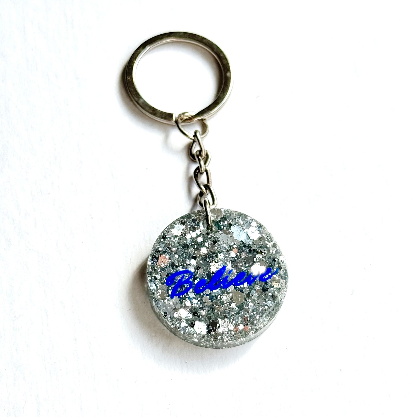 Circle Believe Keychain (Blue/Silver)