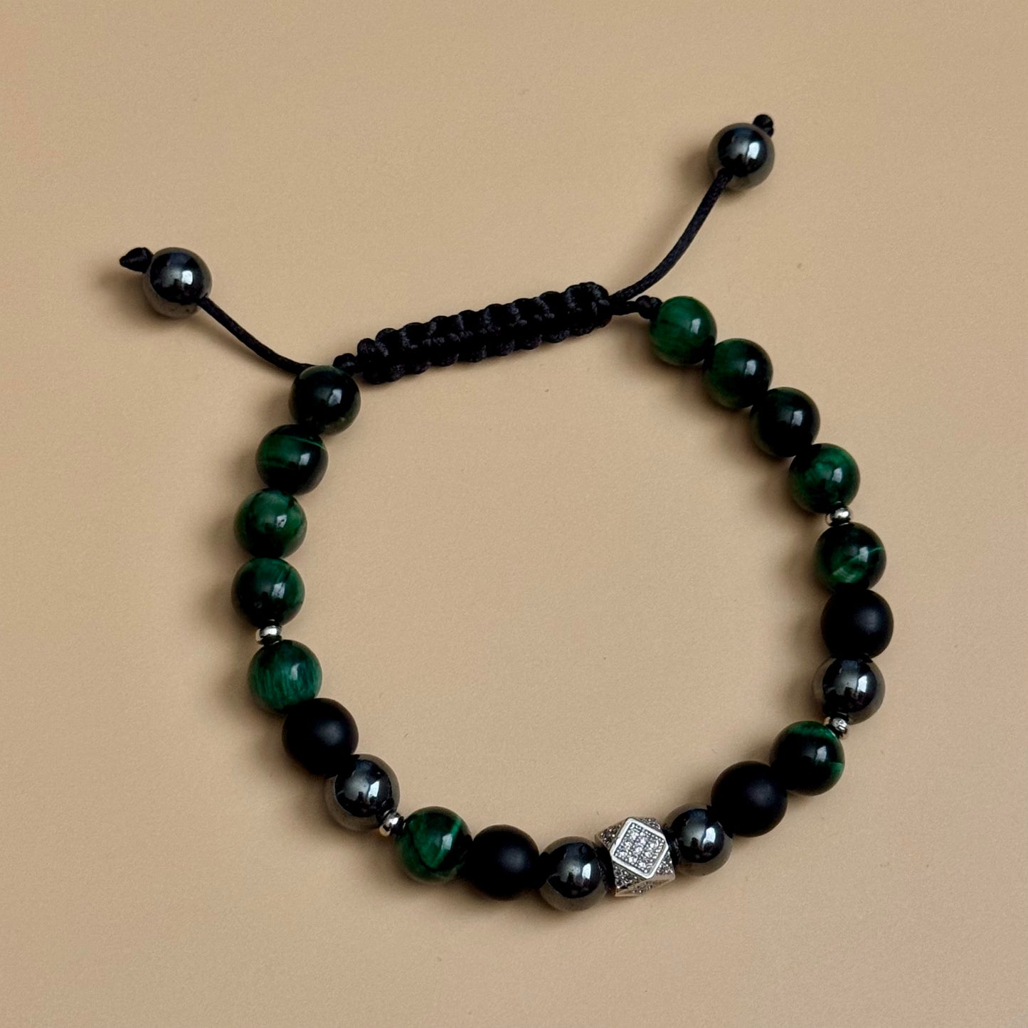 Showstopper Shamballa Bracelet (Green Tiger Eye)