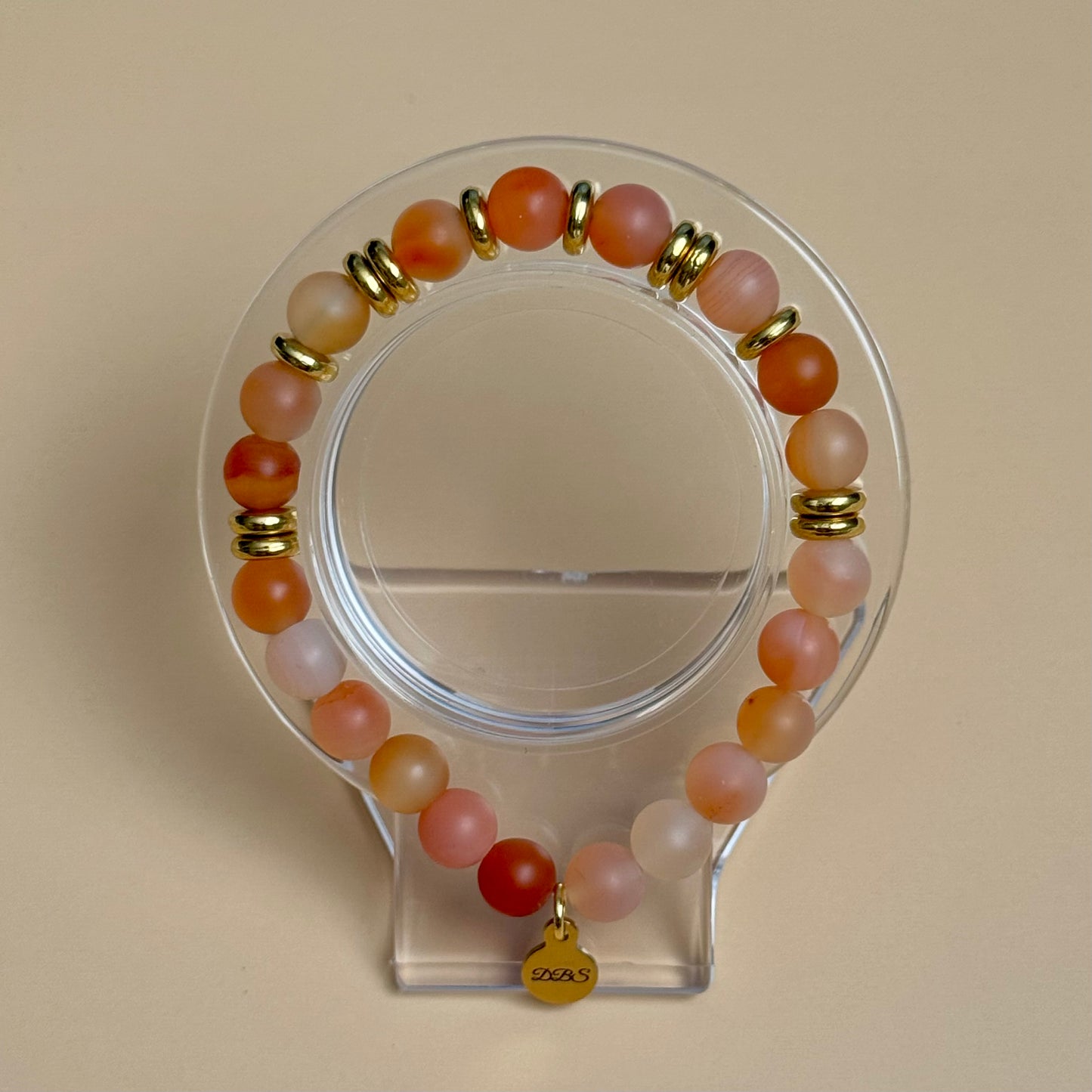 Frosted Carnelian Gemstone Bracelet