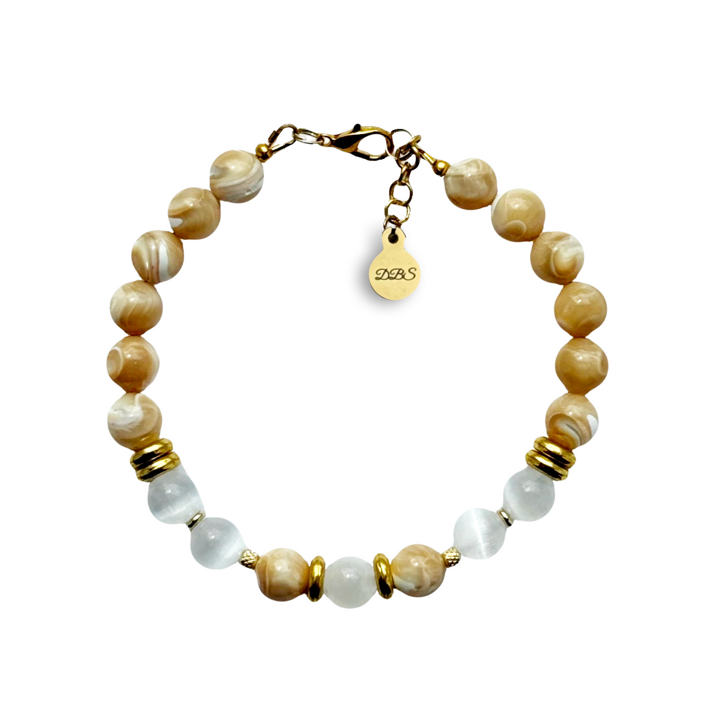 Natural Satin Mother Of Pearl Gemstone Bracelet