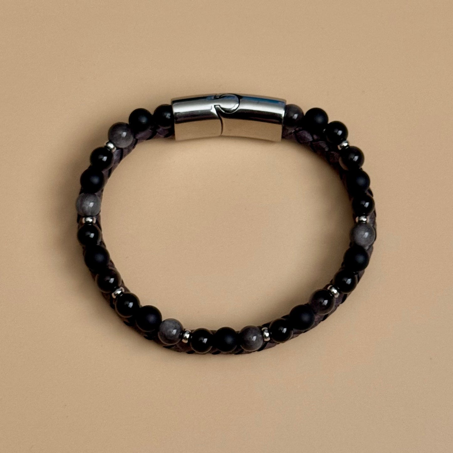Dual Leather Smoked Bracelet