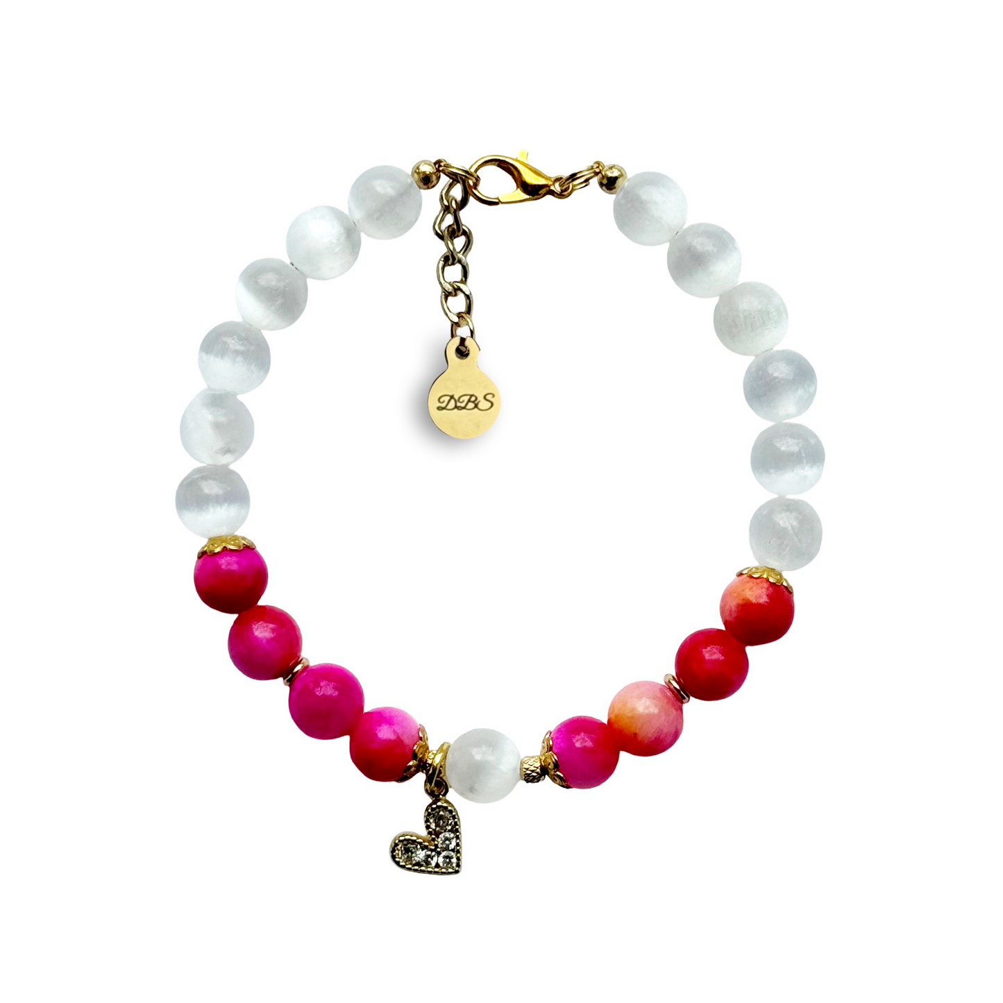 Lovely Satin Sunset Gemstone Charm Bracelet