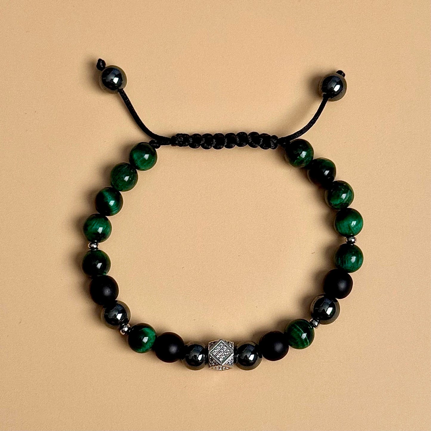 Showstopper Shamballa Bracelet (Green Tiger Eye)
