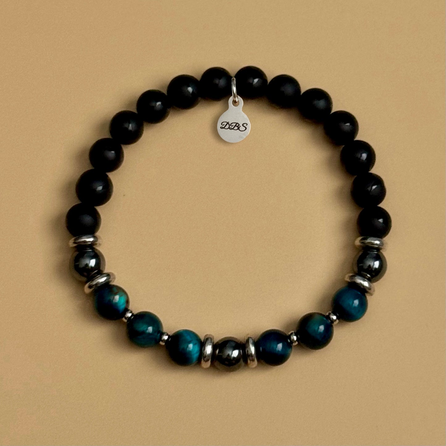 Blue Peacock Onyx Gemstone Bracelet