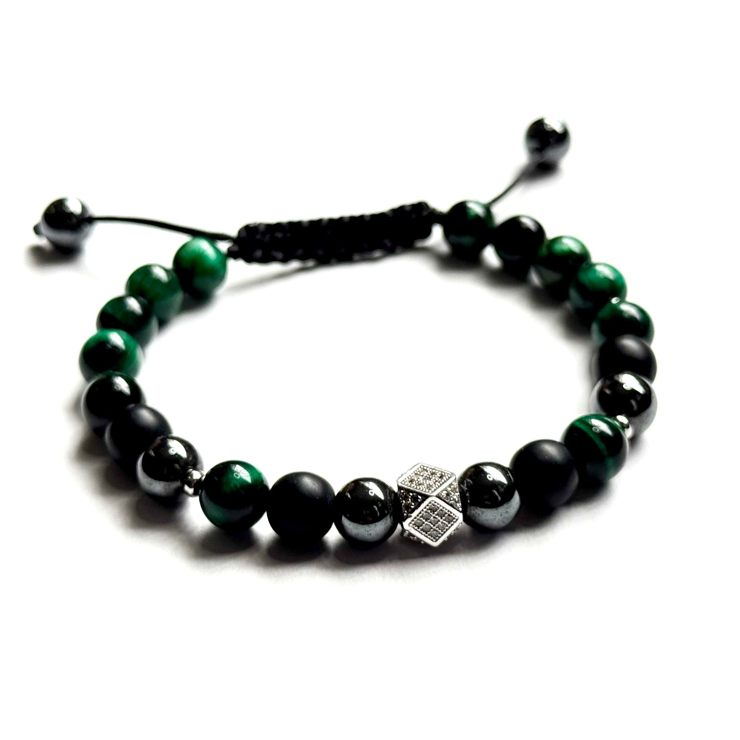 Showstopper Shamballa Bracelet (Green Tiger Eye)