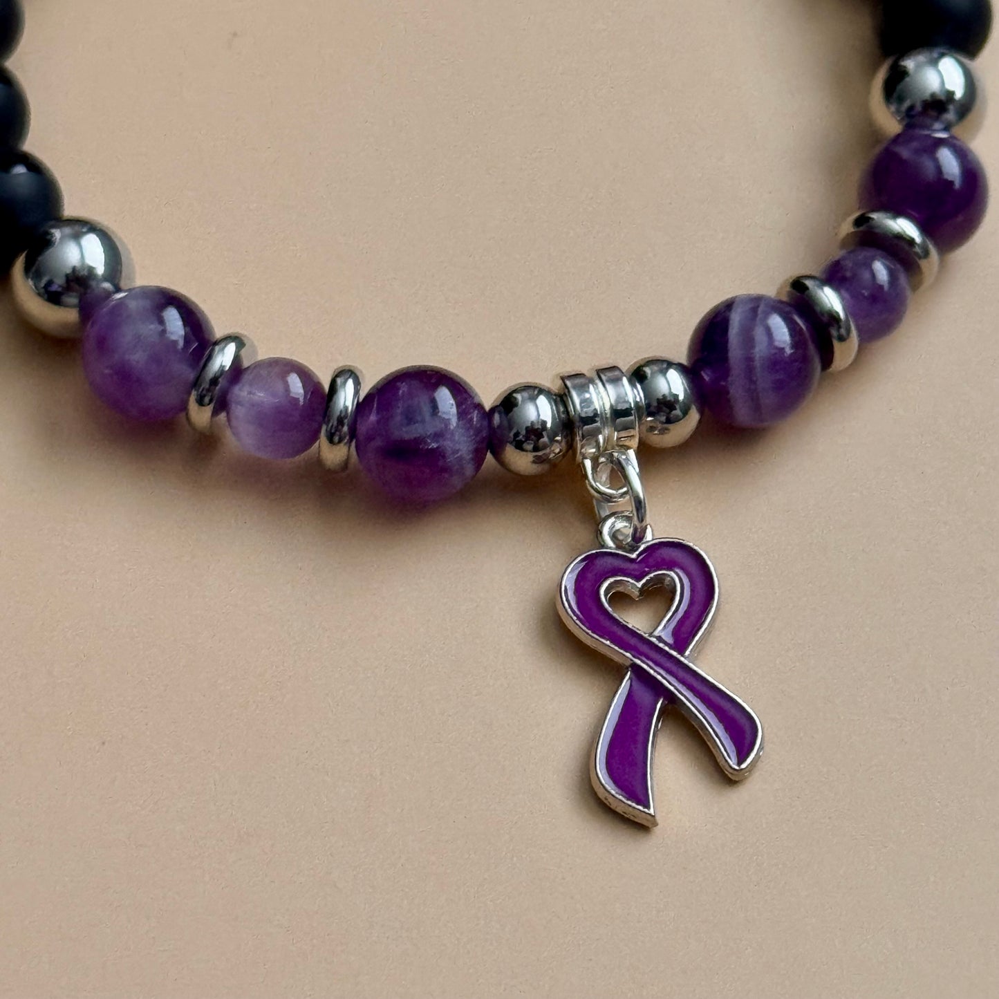 Domestic Violence Awareness Gemstone Bracelet