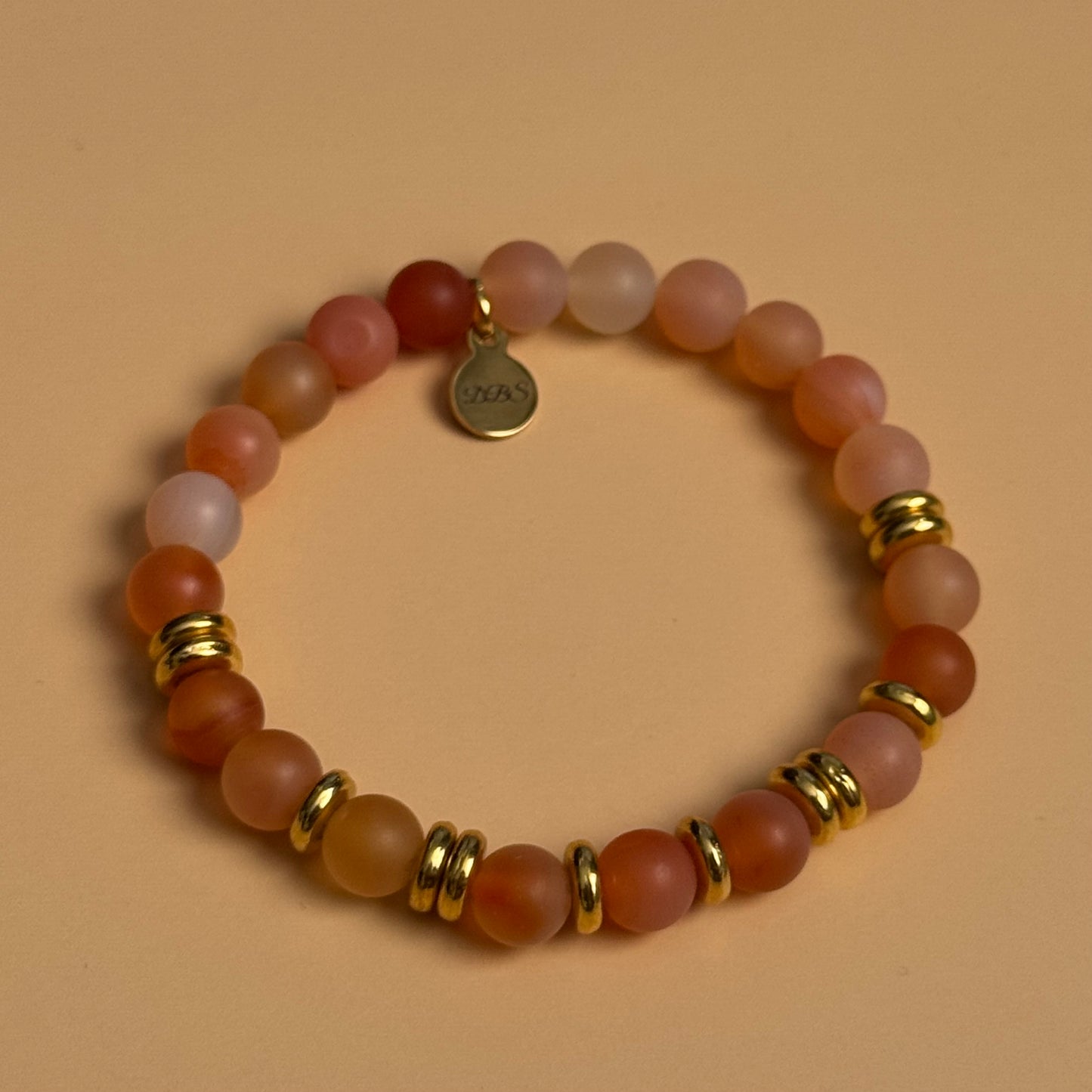 Frosted Carnelian Gemstone Bracelet
