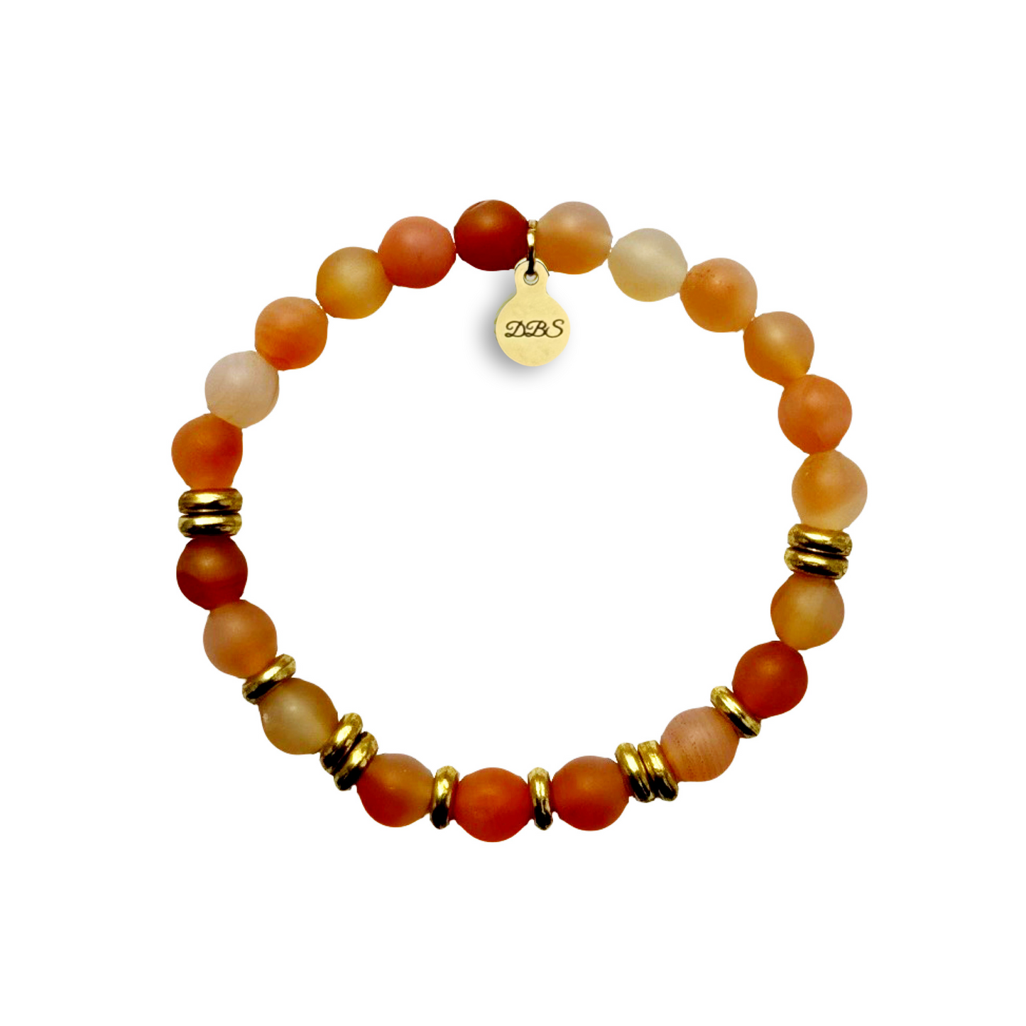 Frosted Carnelian Gemstone Bracelet