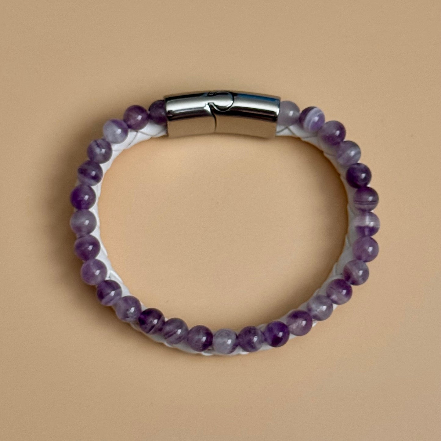 Dual Leather Amethyst Bracelet