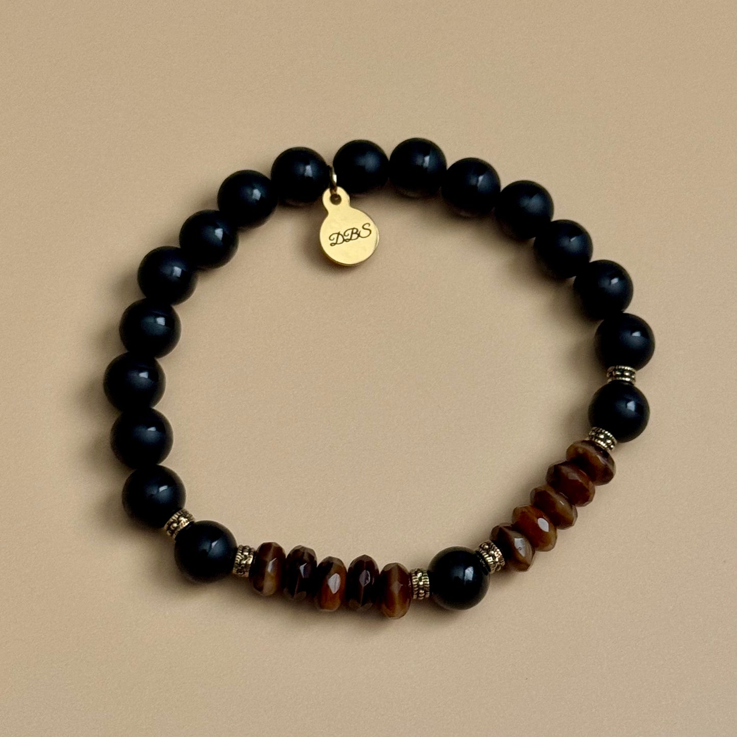 Tiger Eye Tourmaline Gemstone Bracelet