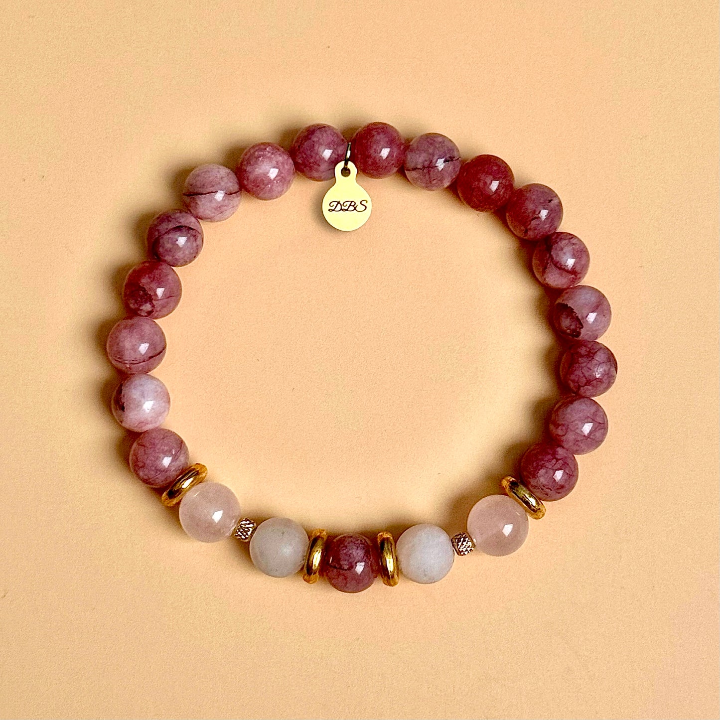 Raspberry Quartz Gemstone Bracelet