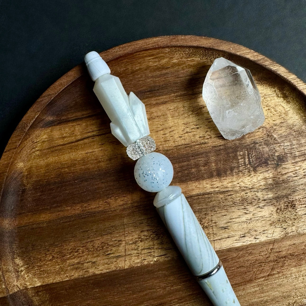 Snow Quartz Beaded Pen