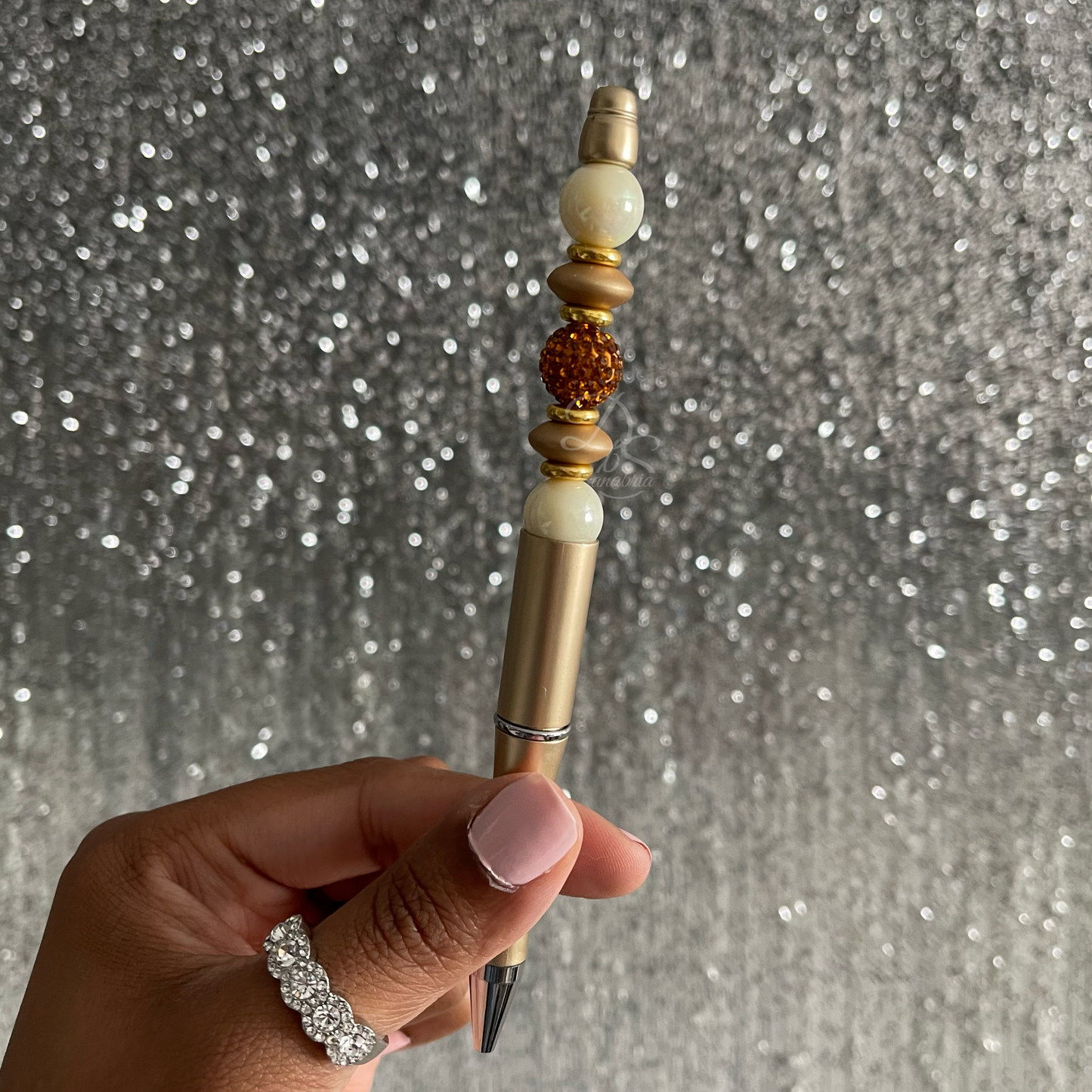 Pearlized Copper Beaded Pen