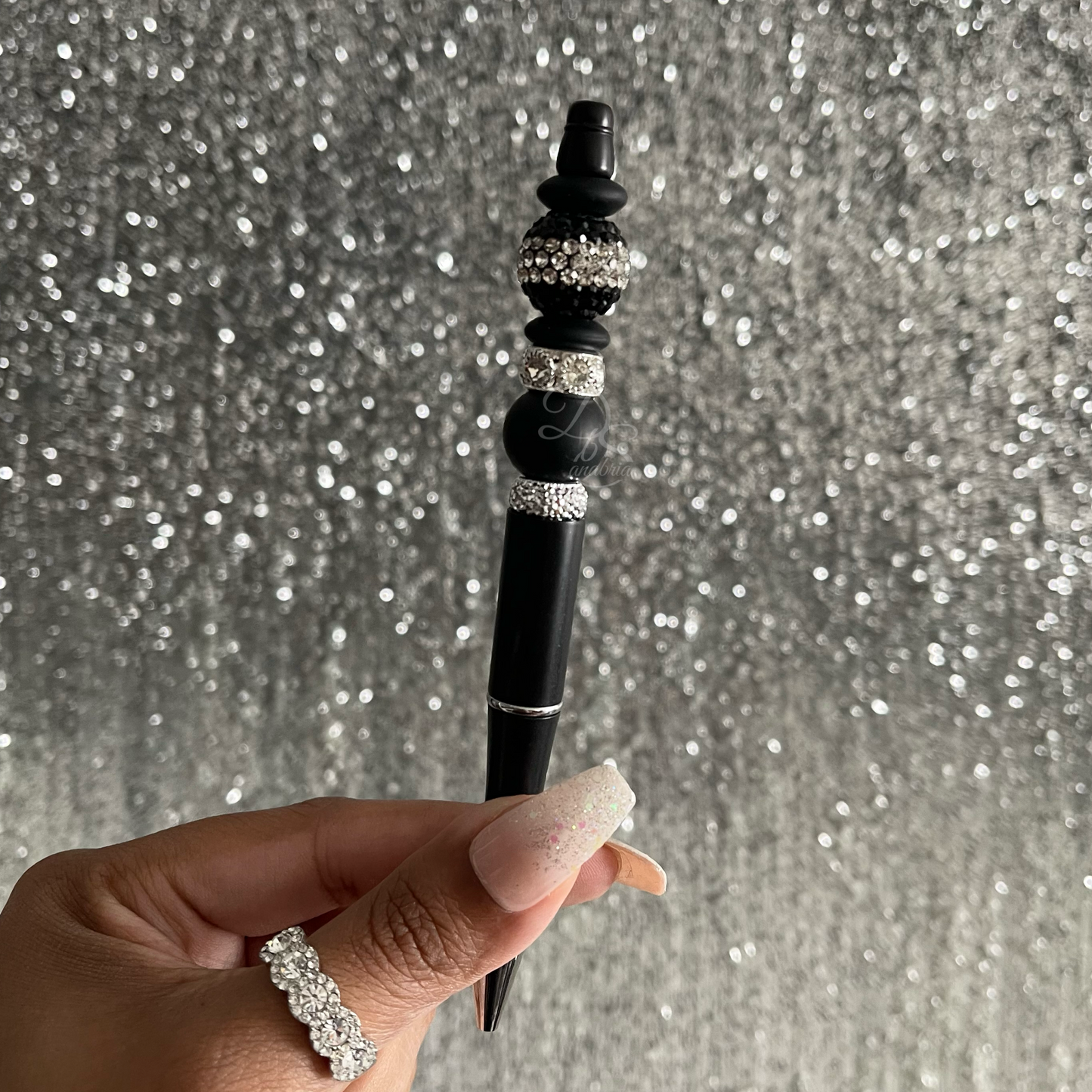 Noir Glam Beaded Pen