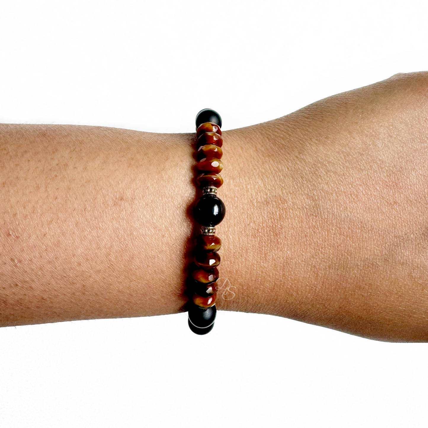 Tiger Eye Tourmaline Gemstone Bracelet