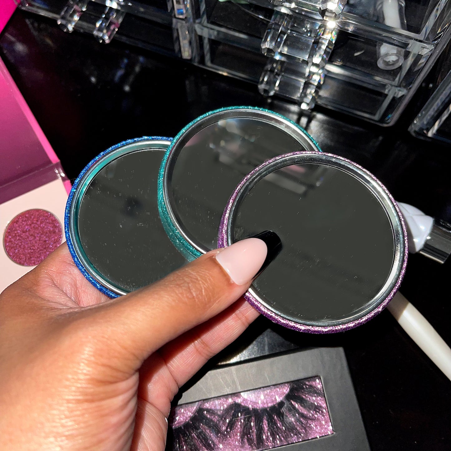 Compact Mirror (Blue Zircon)