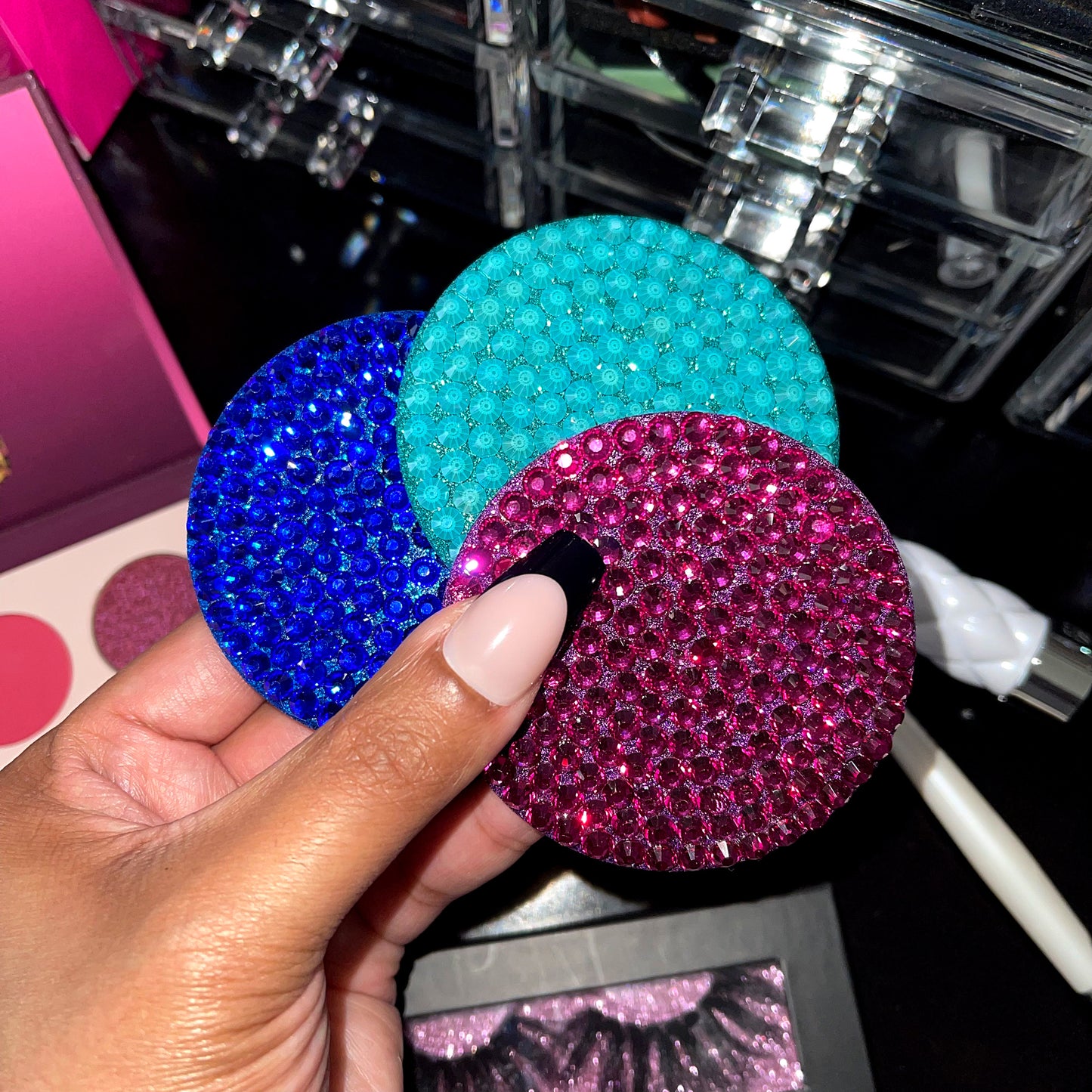 Compact Mirror (Fuchsia)