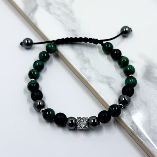 Showstopper Shamballa Bracelet (Green Tiger Eye)