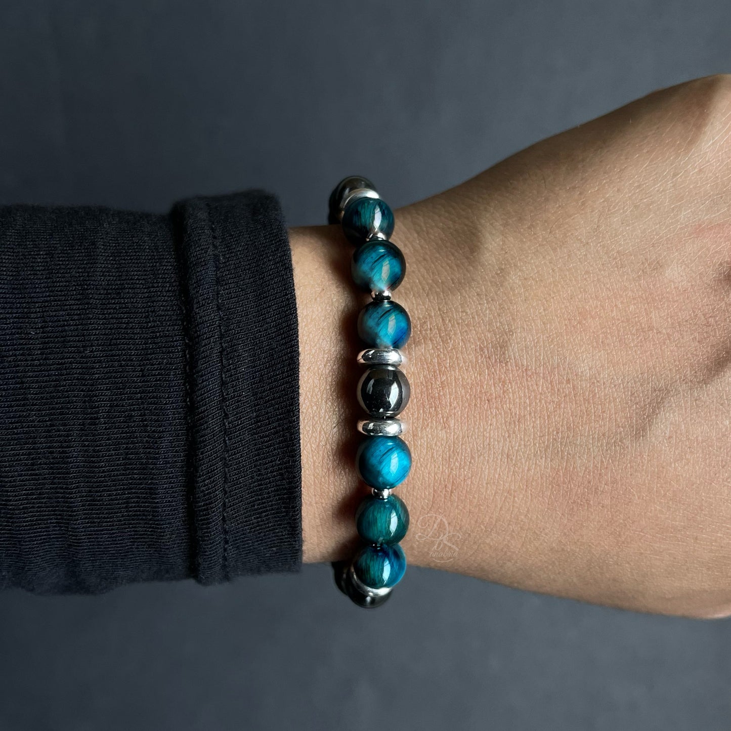 Blue Peacock Onyx Gemstone Bracelet