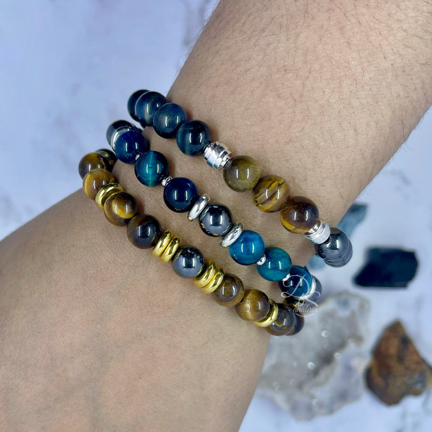 Blue Peacock Onyx Gemstone Bracelet