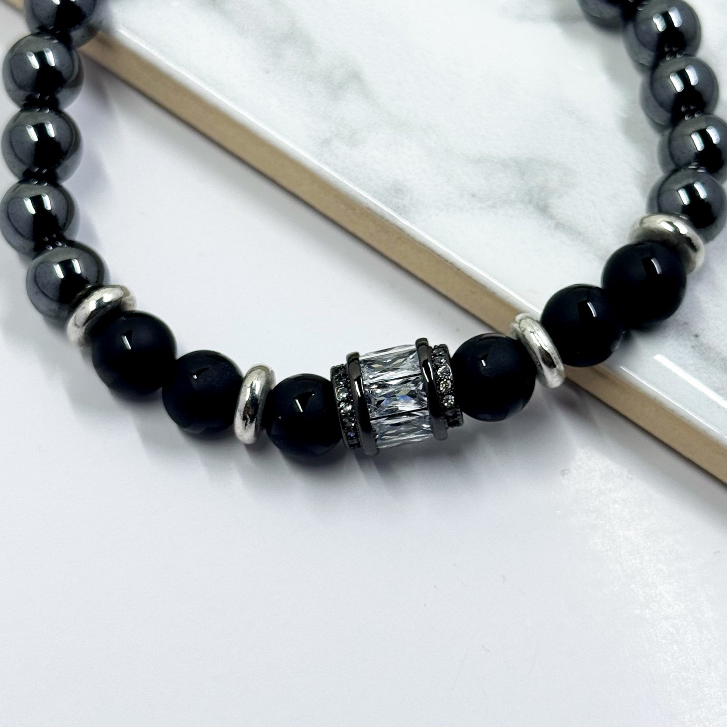 Black Pavé Gemstone Bracelet