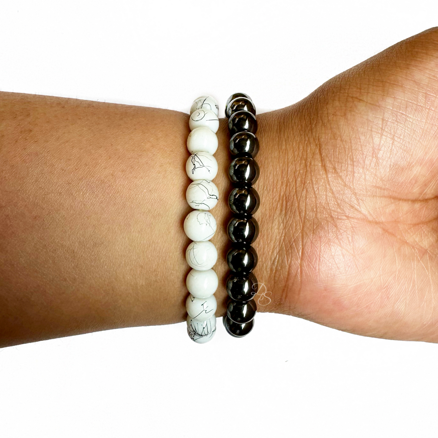 Splatter Quartz Gemstone Bracelet Set
