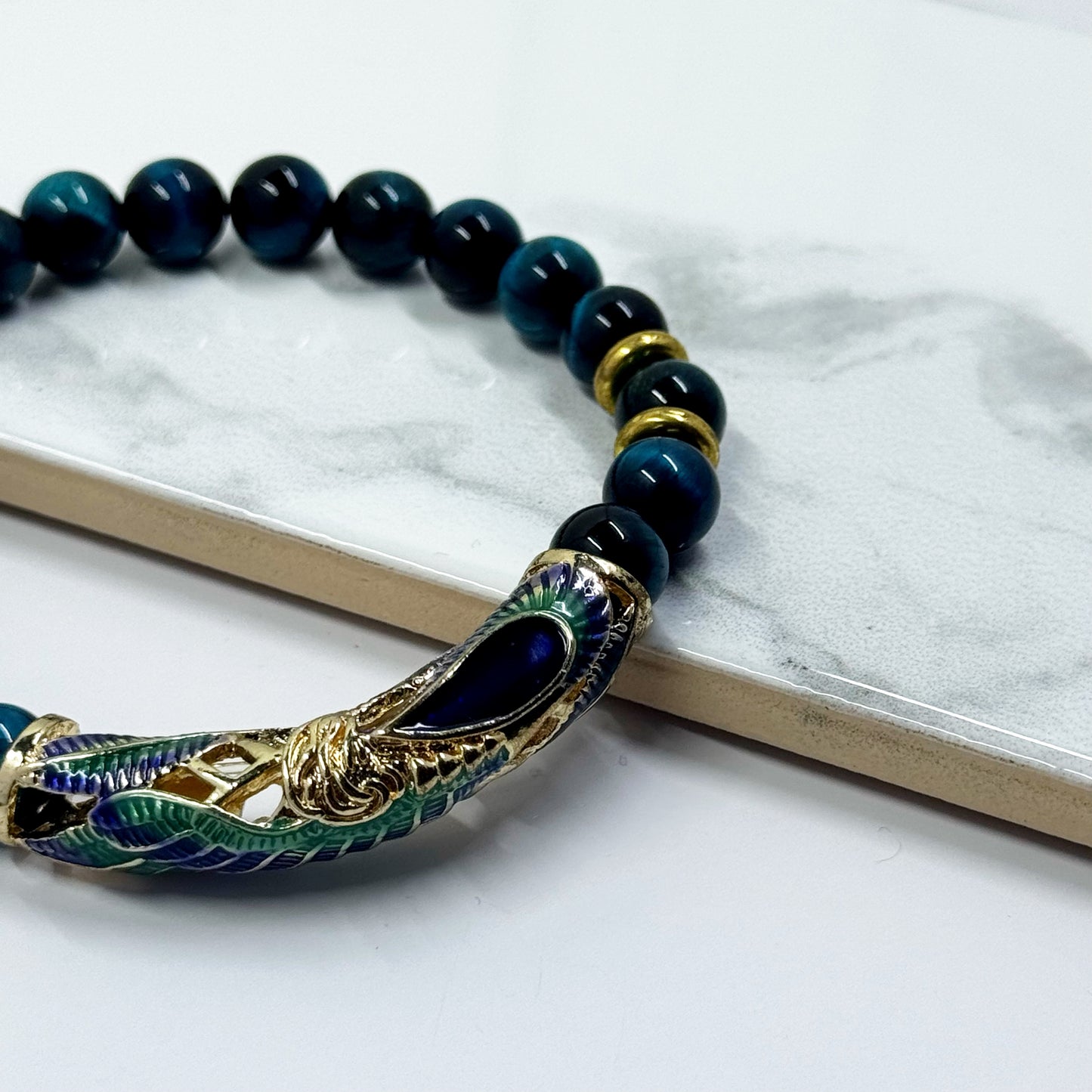 Blue Peacock Gemstone Bracelet