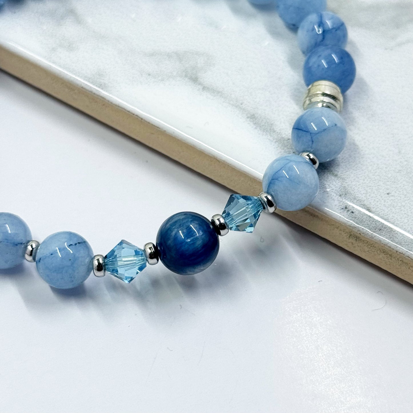 Austrian Crystal Blue Quartz Gemstone Bracelet