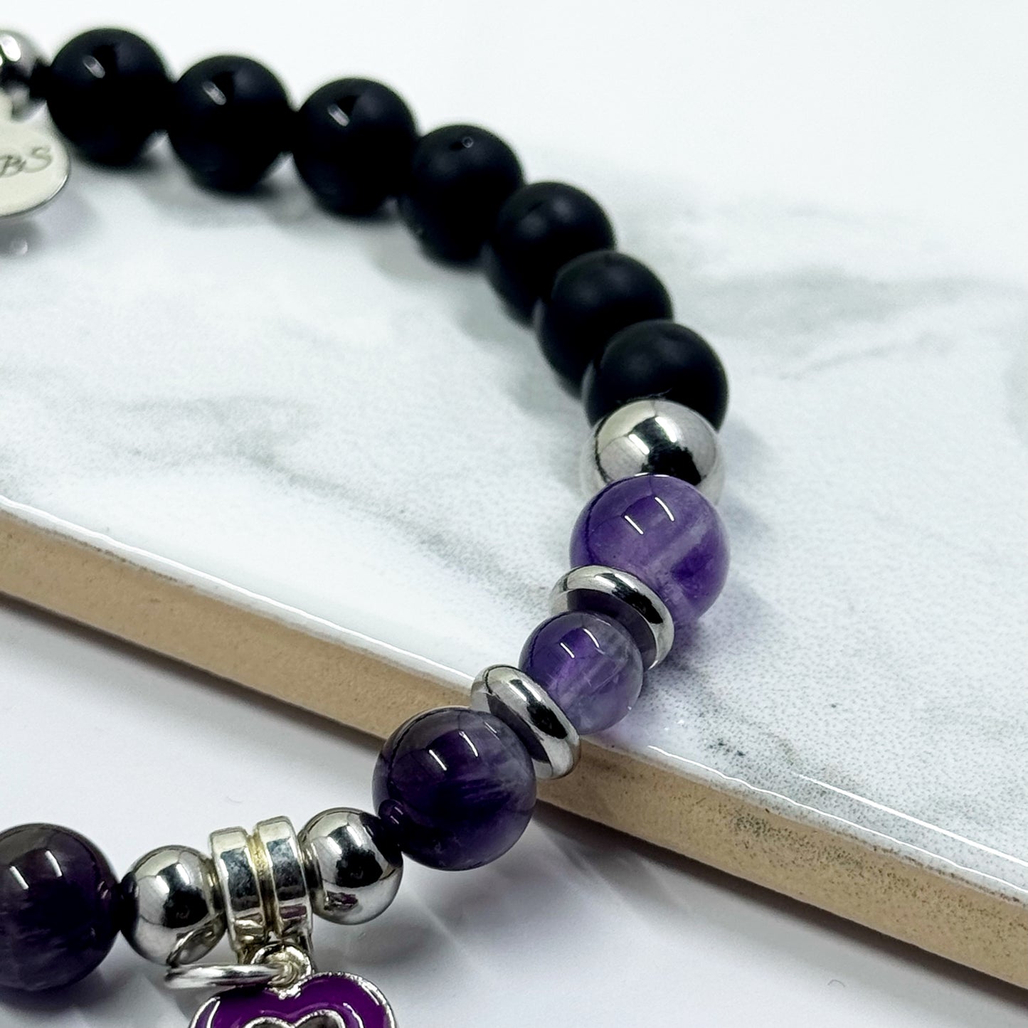 Domestic Violence Awareness Gemstone Bracelet