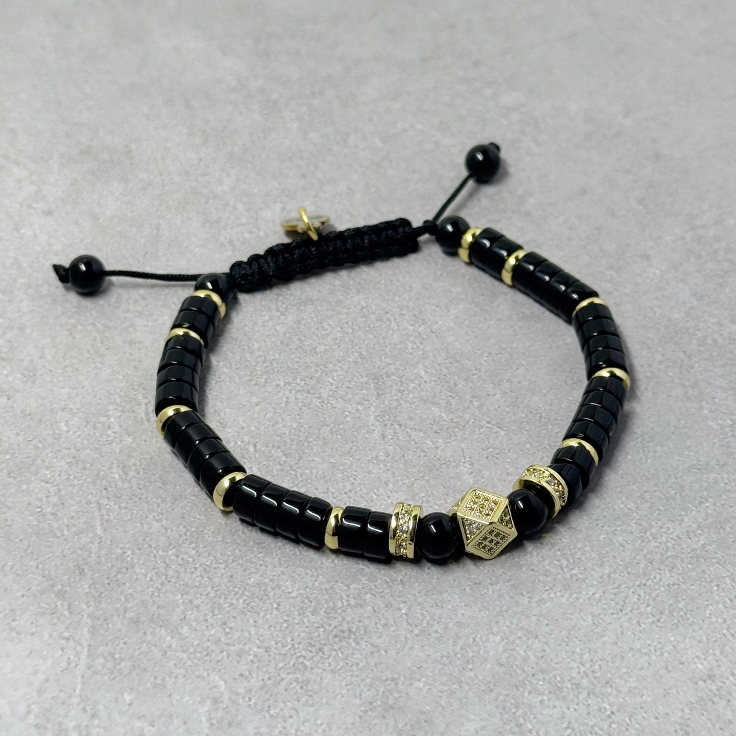 Obsidian Heishi Pavé Shamballa Bracelet