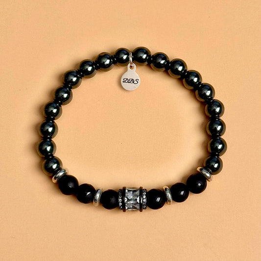 Black Pavé Gemstone Bracelet