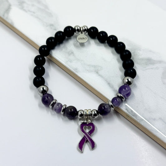 Domestic Violence Awareness Gemstone Bracelet