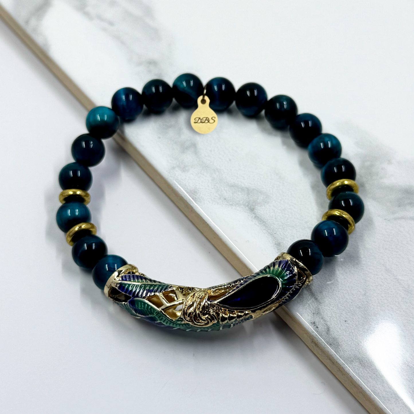 Blue Peacock Gemstone Bracelet