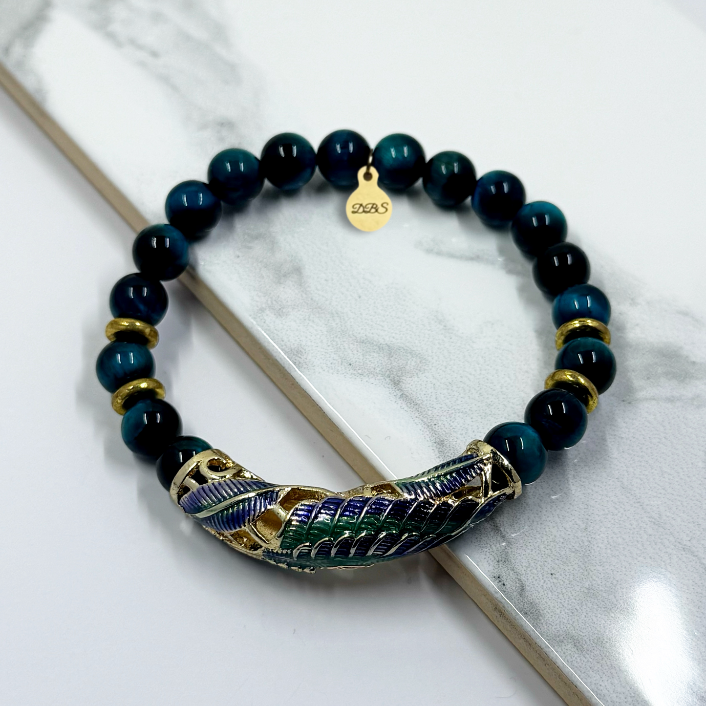 Blue Peacock Gemstone Bracelet