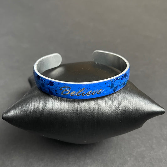 Believe Skinny Cuff Bracelet (Royal Blue)