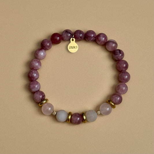 Raspberry Quartz Gemstone Bracelet