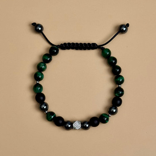 Showstopper Shamballa Bracelet (Green Tiger Eye)