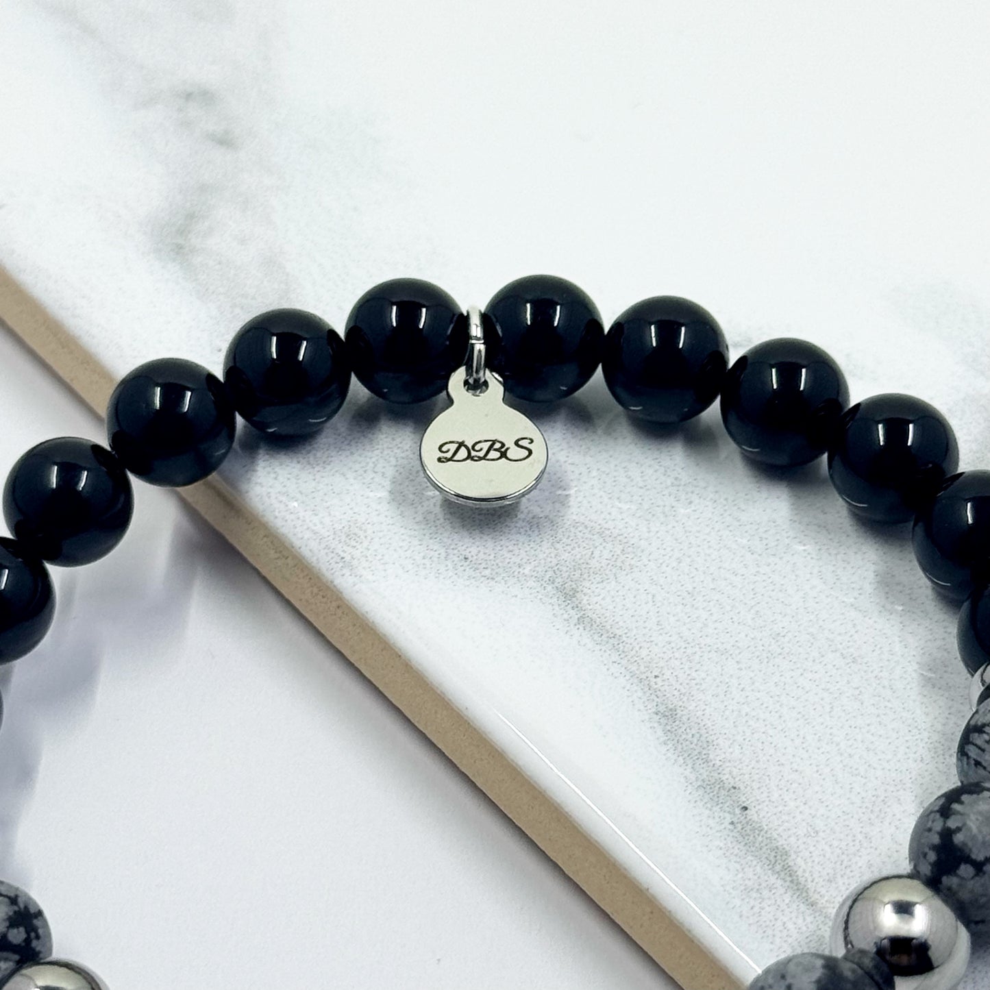 Blessed Obsidian Gemstone Charm Bracelet