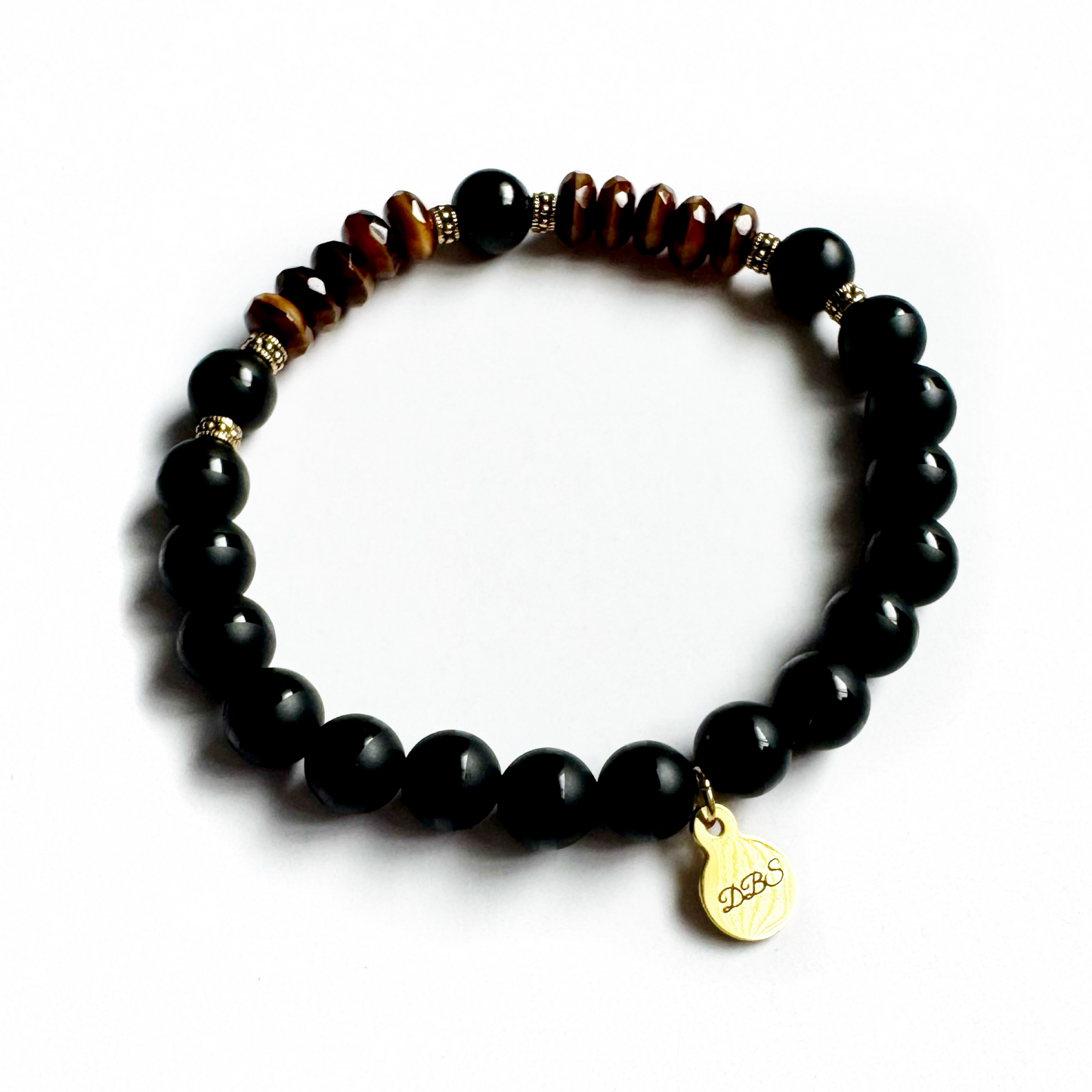 Tiger Eye Tourmaline Gemstone Bracelet