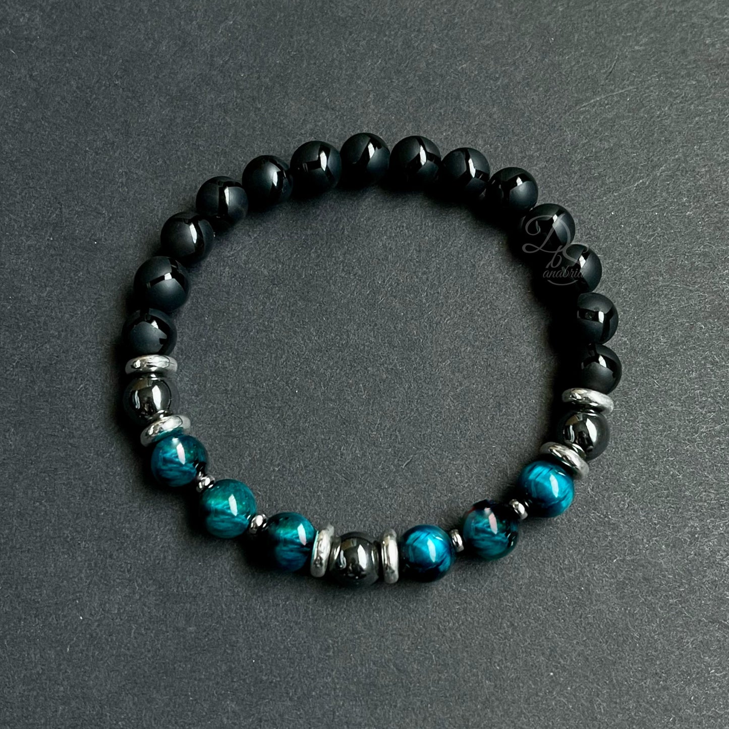 Blue Peacock Onyx Gemstone Bracelet