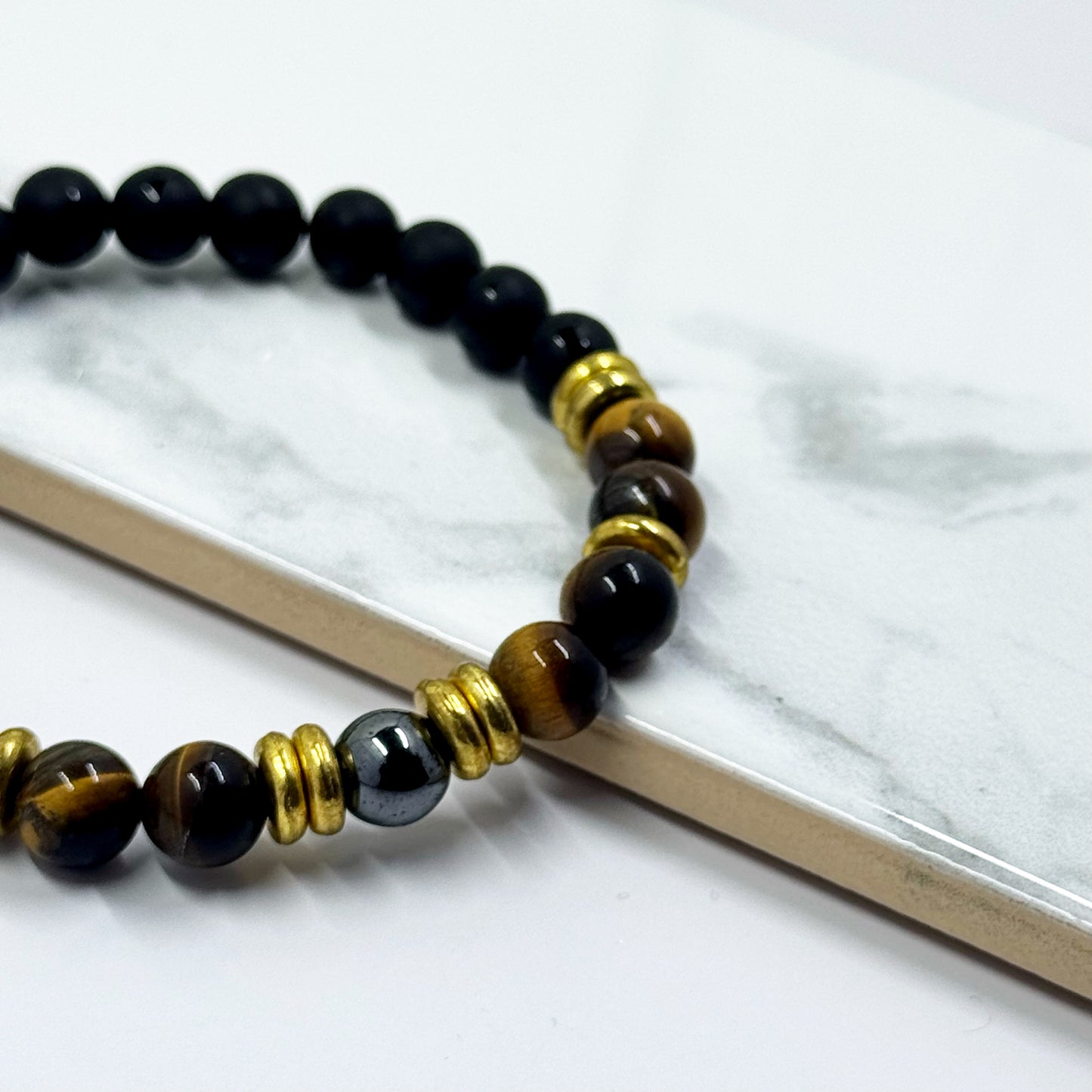 Tiger Eye Onyx Gemstone Bracelet
