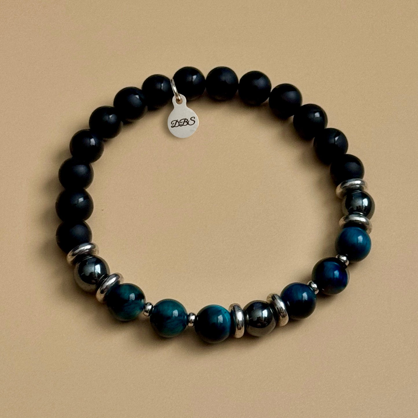 Blue Peacock Onyx Gemstone Bracelet
