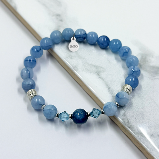 Austrian Crystal Blue Quartz Gemstone Bracelet