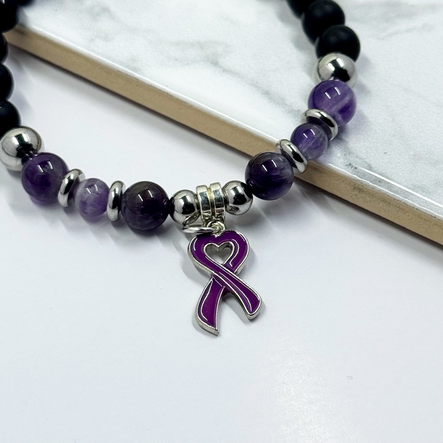 Domestic Violence Awareness Gemstone Bracelet