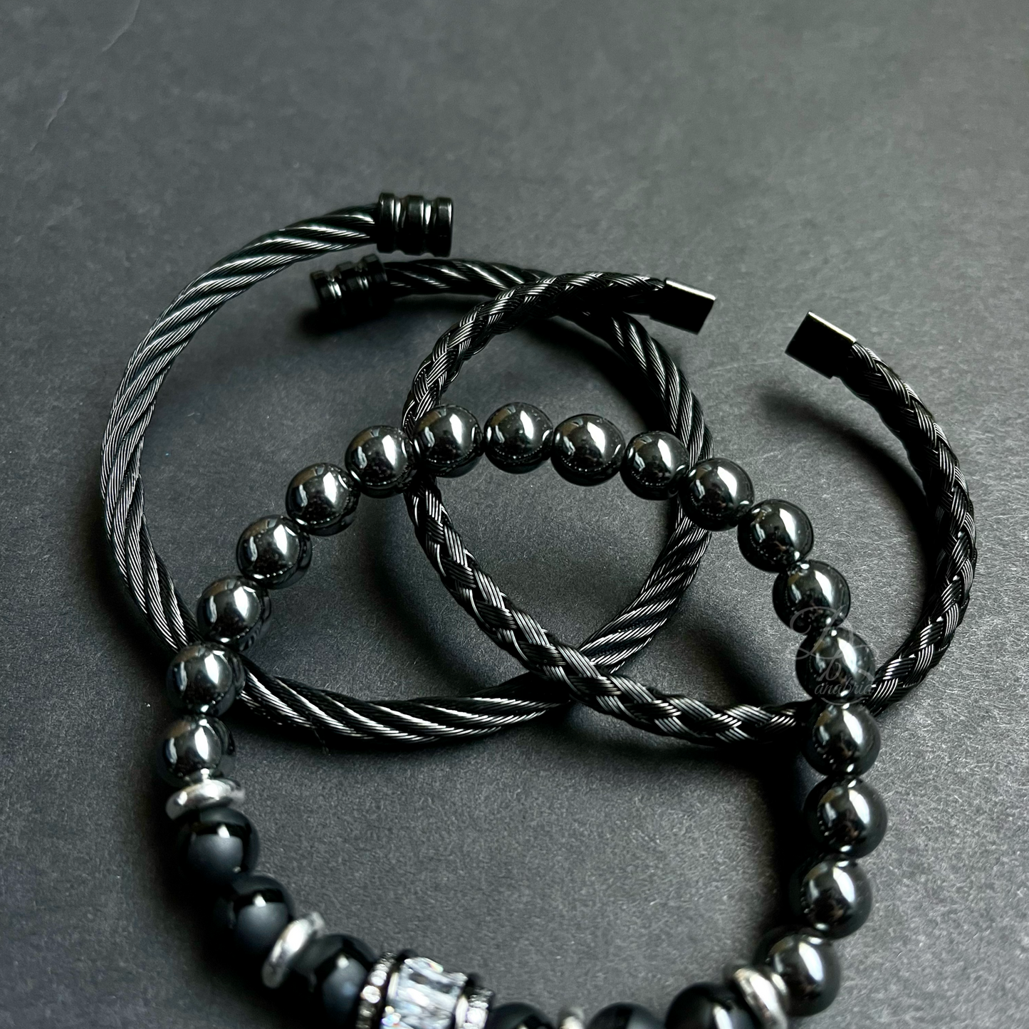 Black Pavé Gemstone Bracelet