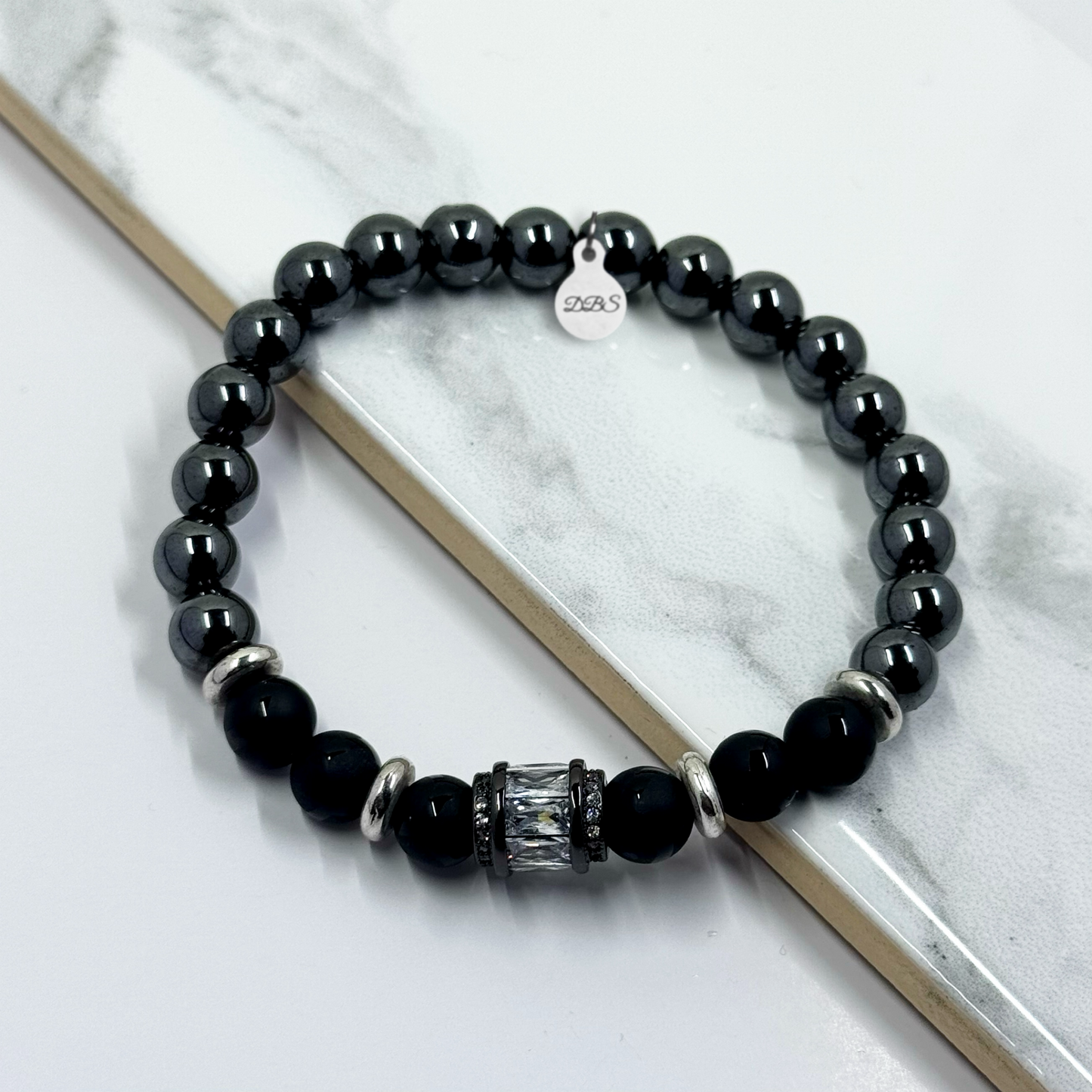 Black Pavé Gemstone Bracelet