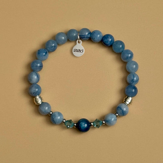 Austrian Crystal Blue Quartz Gemstone Bracelet