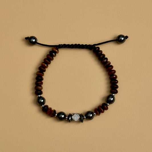 Showstopper Shamballa Bracelet (Round Tiger Eye)