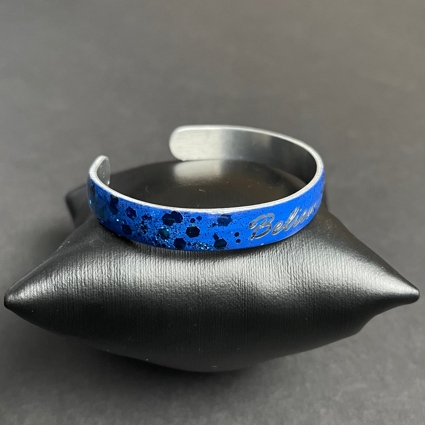 Believe Skinny Cuff Bracelet (Royal Blue)